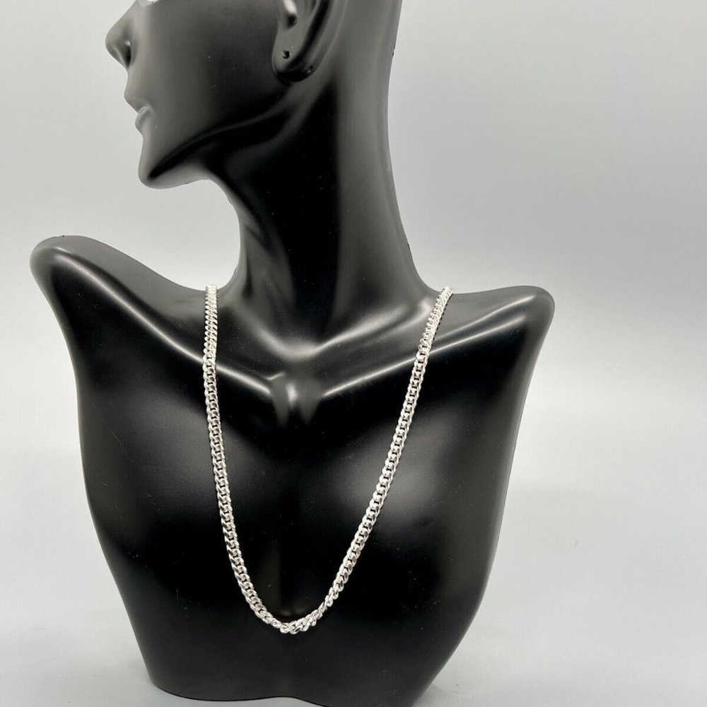 Solid Sterling Silver Cuban Curb Link Necklace 11.8g, 17” Chain